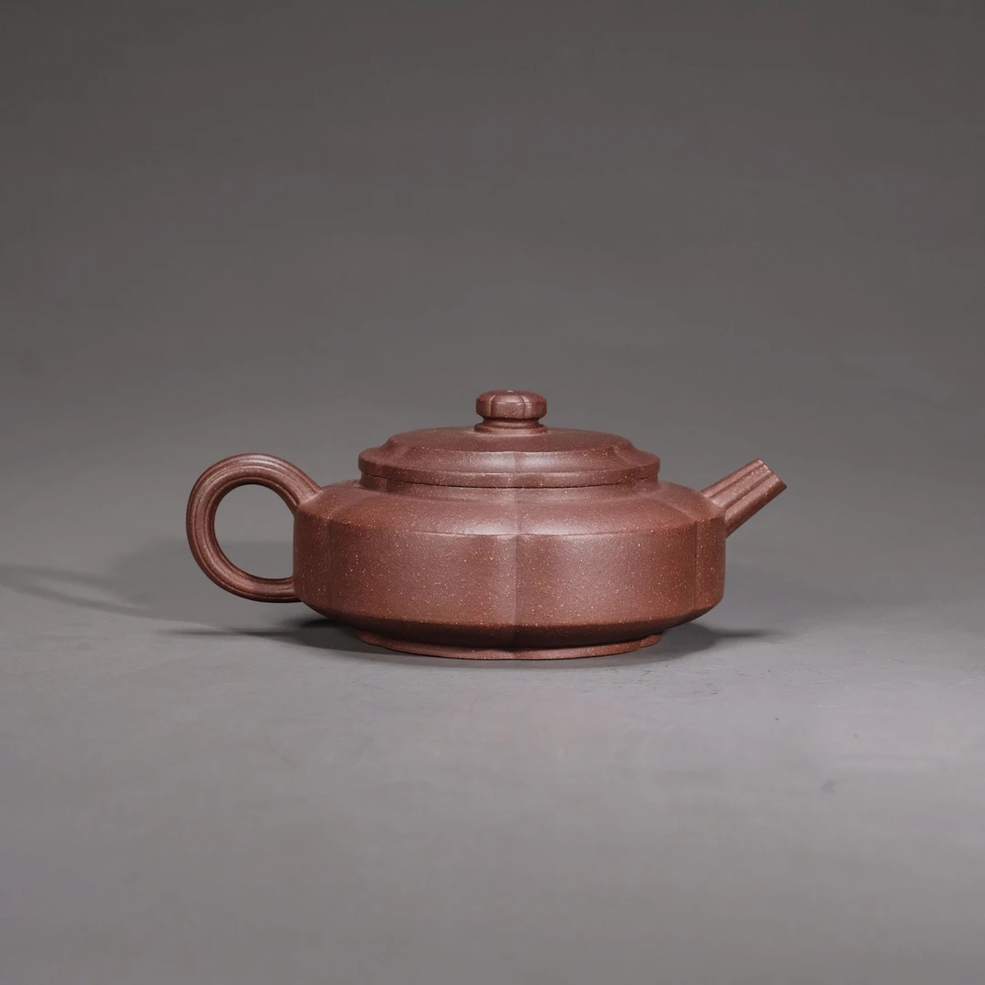 『宜子孙』梅花周盘壶.筋纹器系列.紫泥150cc