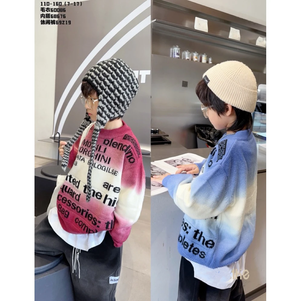 60086高端潮品童装时尚百搭休闲毛衣A4-3