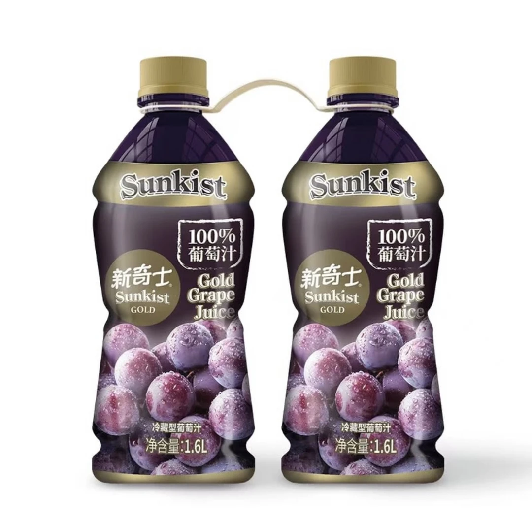 会员商店新奇士金装葡萄汁葡萄低温果汁1.6L*2瓶顺丰冷运饮品
