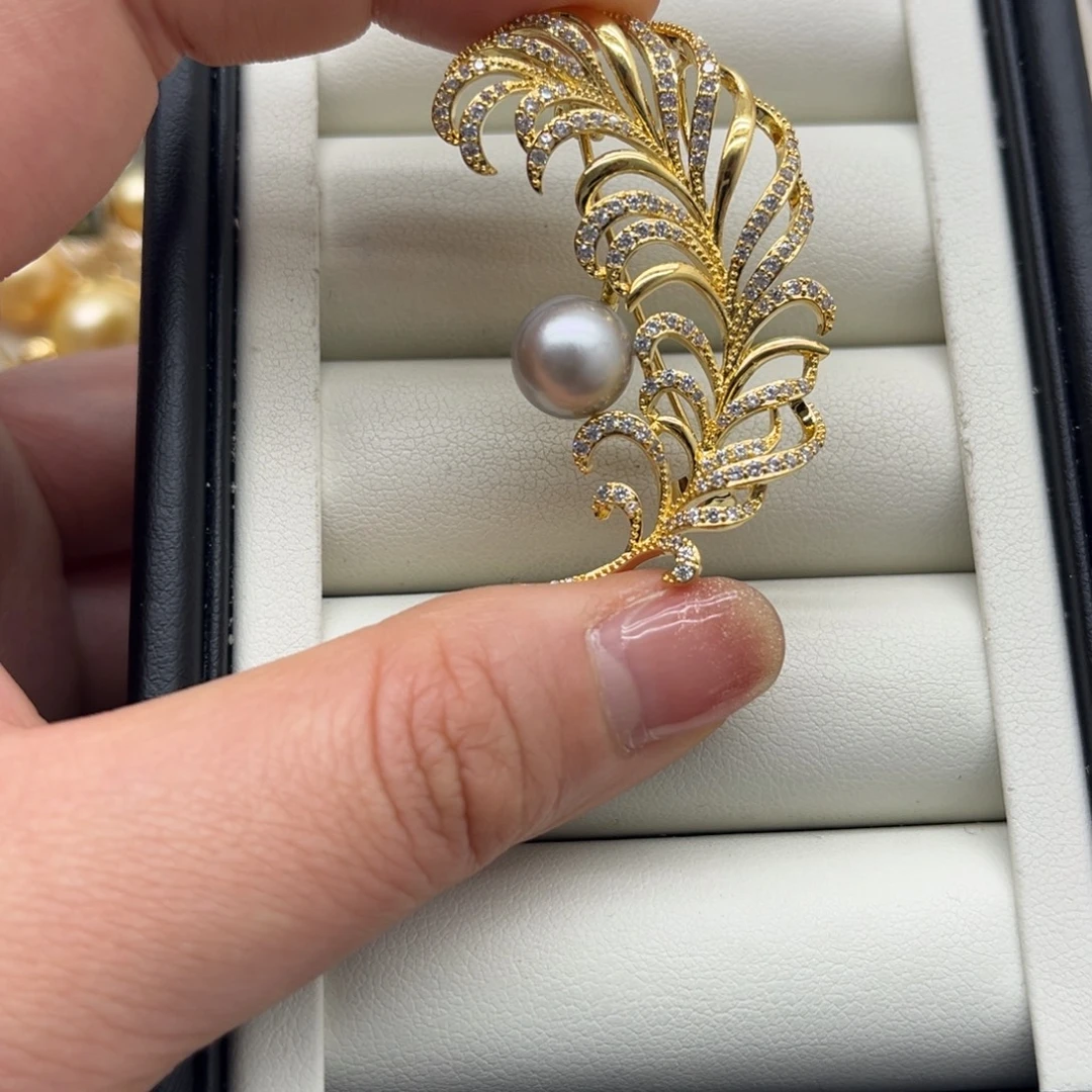 胸针海水珍珠合金