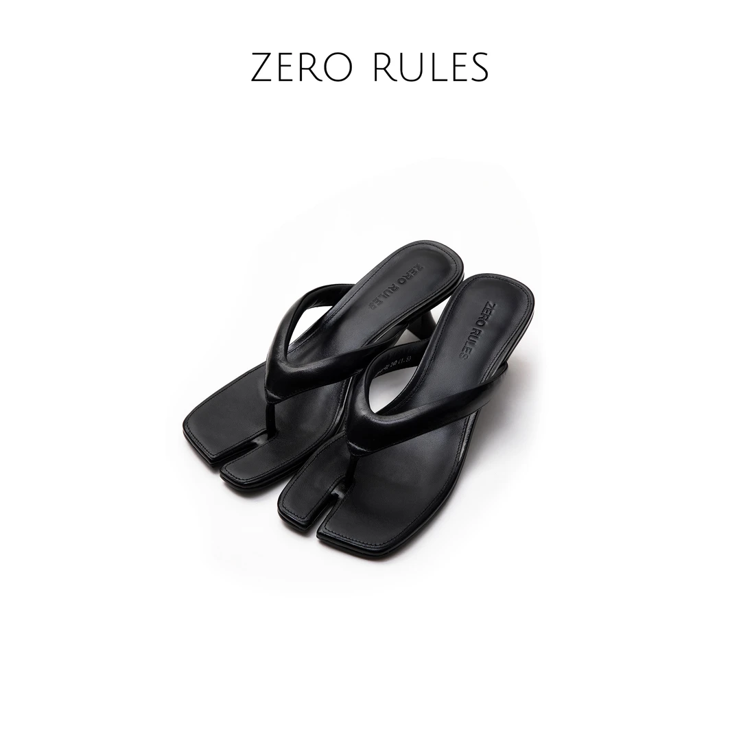 ZJ 25041632【福利真皮夹脚拖】内外羊皮 福利！升级！真皮中跟凉鞋