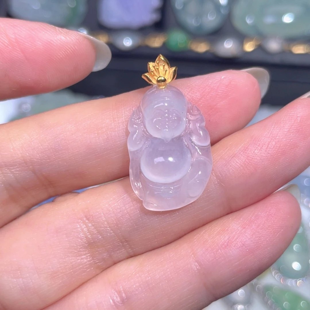 颈饰18K金镶嵌翡翠翡翠
