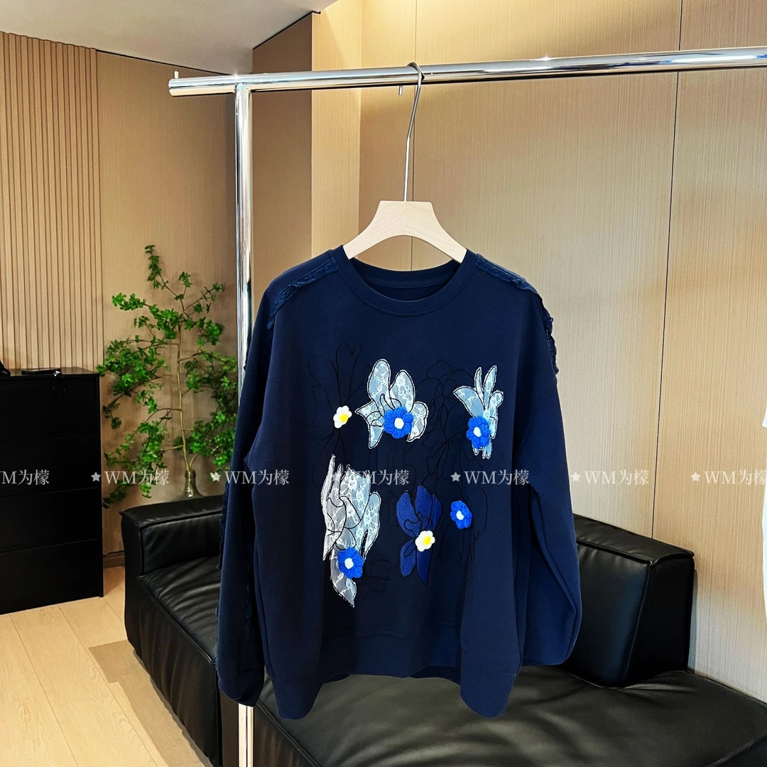 WMeng.【花朵】设计师款立裁显瘦百搭腔调卫衣JS-W-25041975