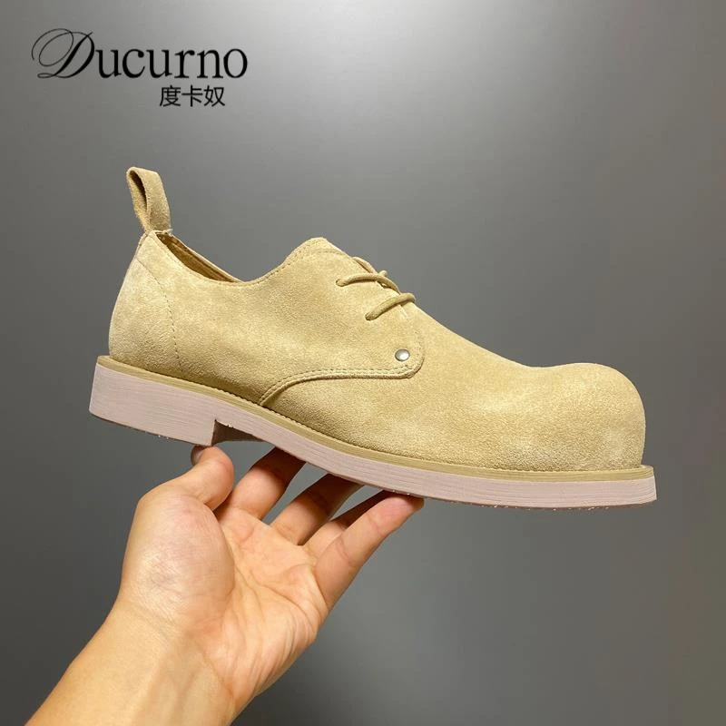 工装高端老钱反绒皮潮流增高男式高贵上档次休闲男士行政通勤鞋