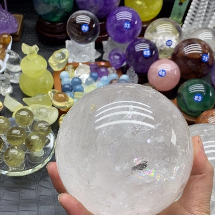 球***球石材天然白水晶球