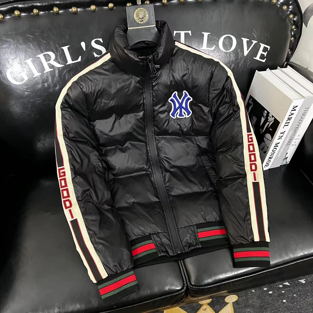 迪诺库克斯羽绒服男冬潮牌刺绣加厚保暖男装外套白鸭绒轻便羽绒衣