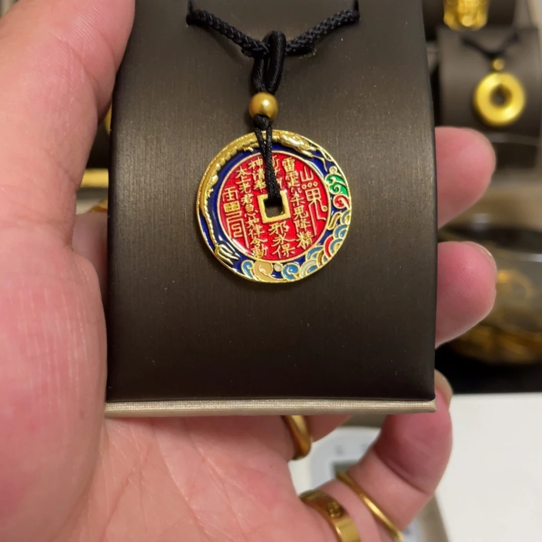 铜合金山鬼钱币珐琅彩
