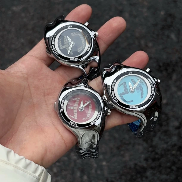y2k异形扭曲手表复古潮流百搭防水夜光石英腕表