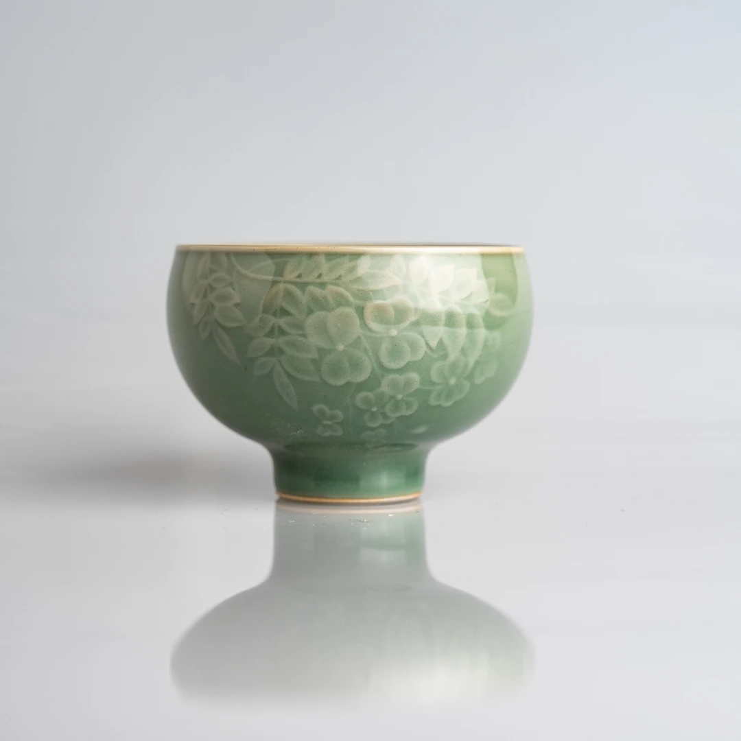 景德镇制-青瓷品茗杯主人杯单杯个人专用茶杯茶盏功夫茶茶具M017