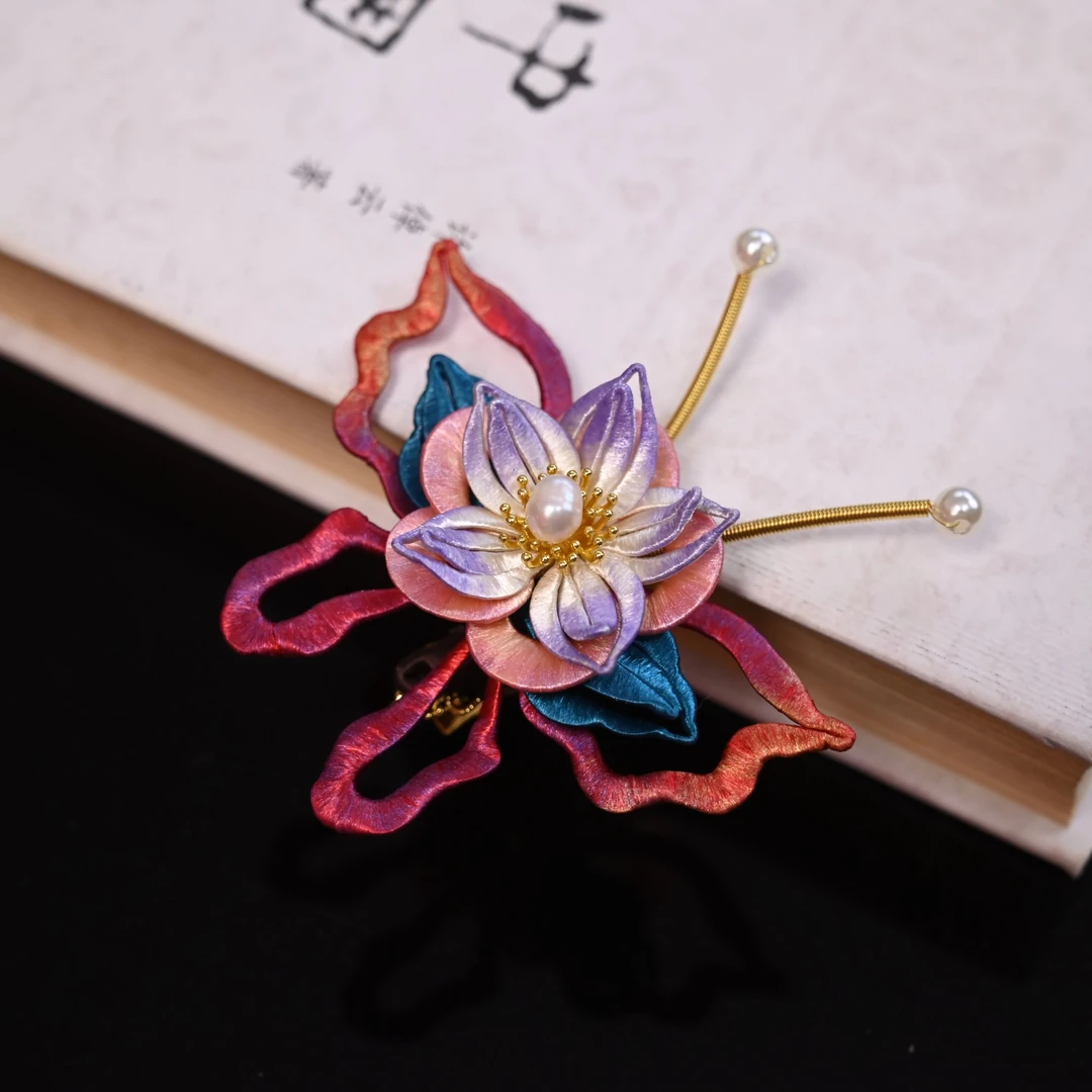 【梦蝶1】刺绣纯手工盘发边夹民族风国风边夹