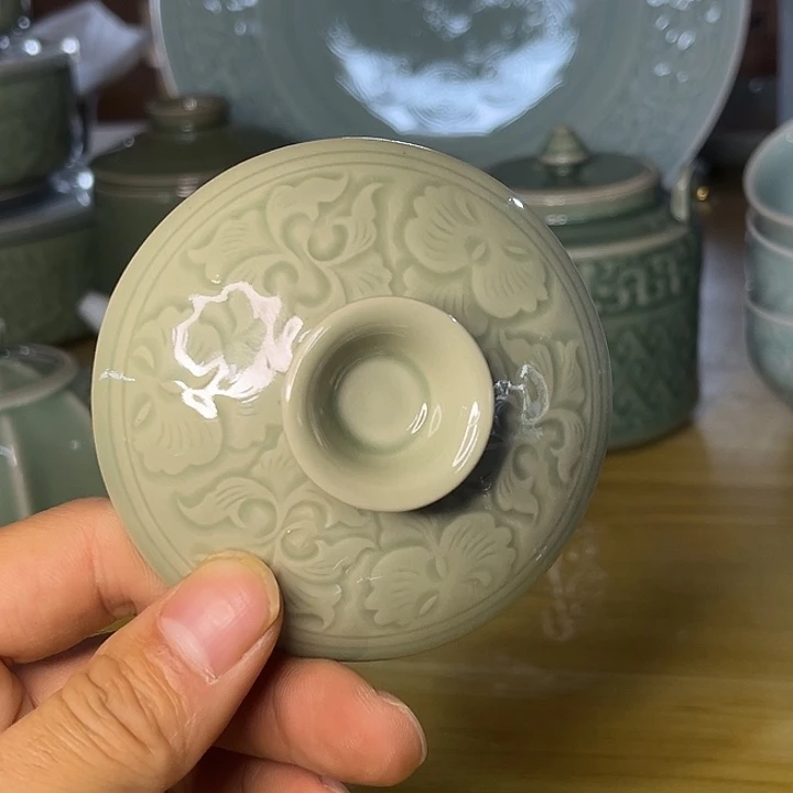 微瑕老货牡丹盖子一只