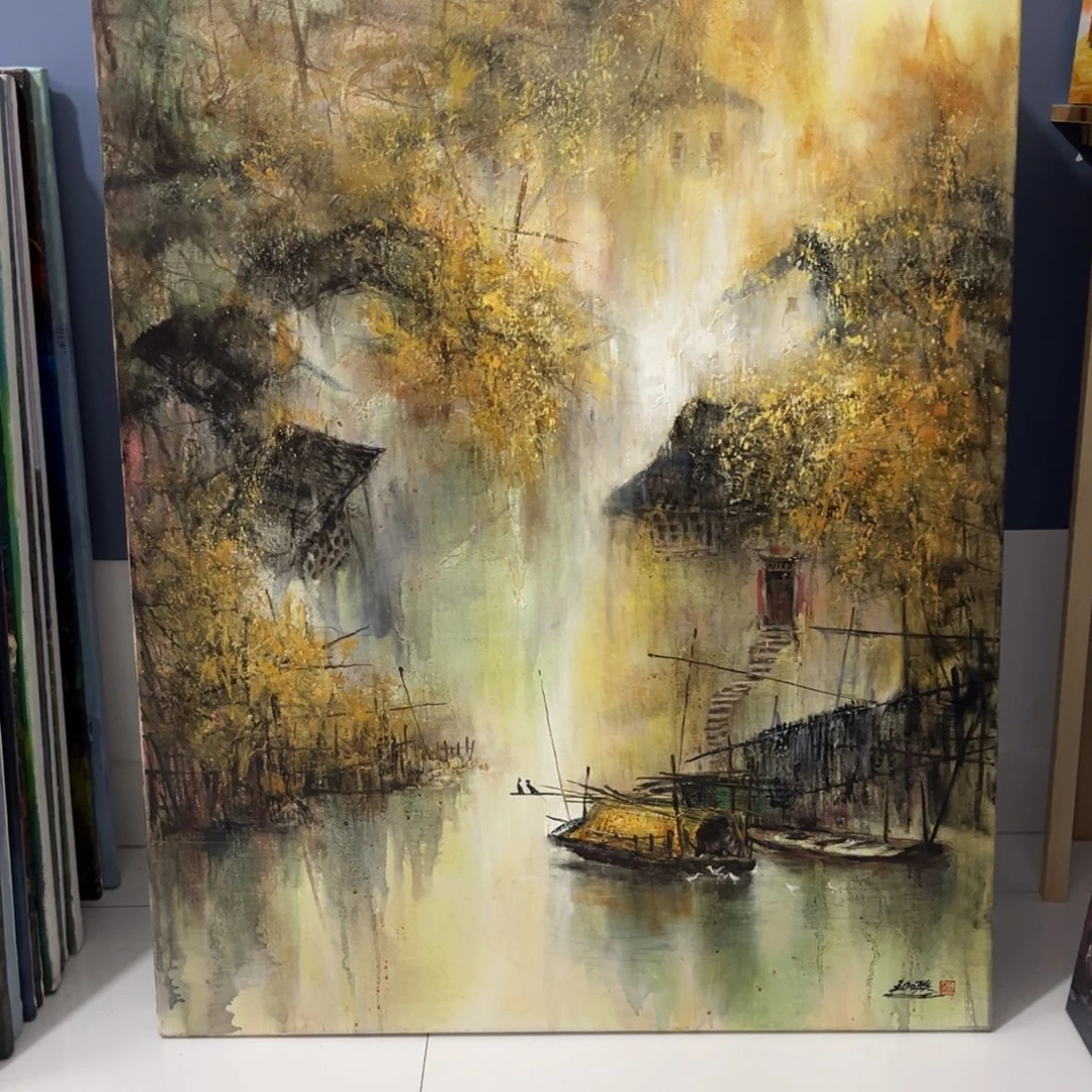 情***知手工手绘精品油画80+100内框