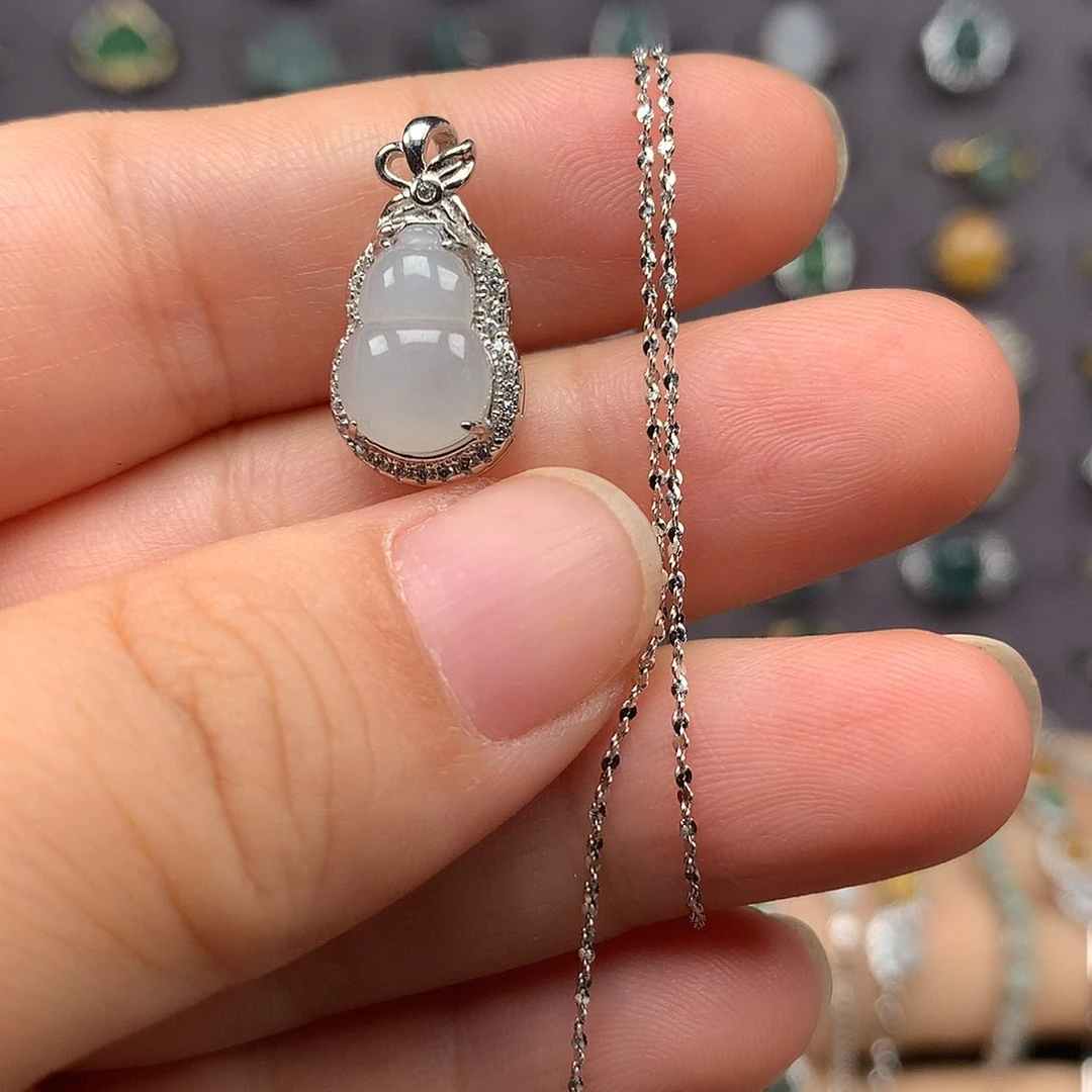 翡翠银S925镶嵌颈饰项链925