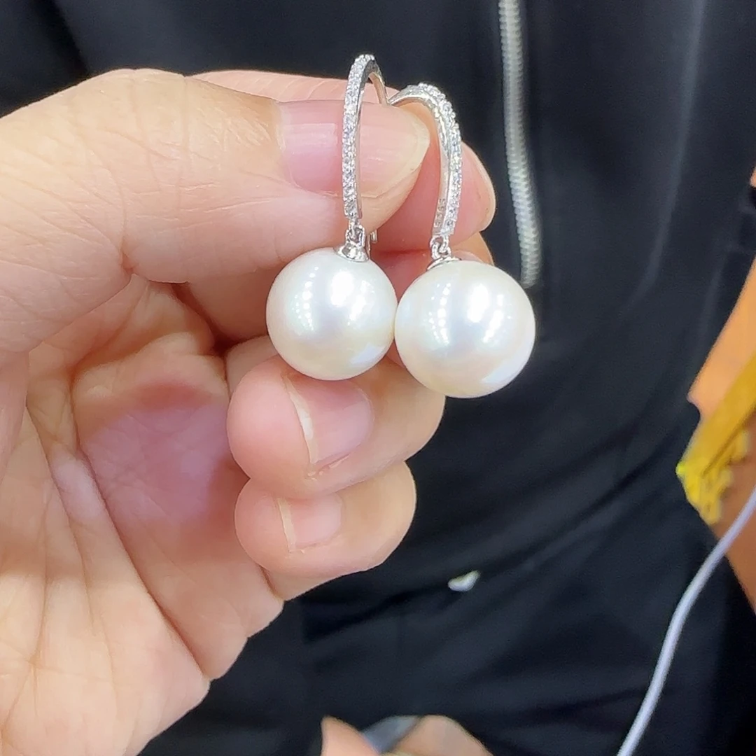 淡水珍珠耳饰银S925镶嵌
