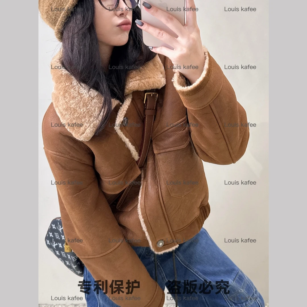 【冬上新】巴家风荔纹复古磨面反绒美丽奴皮毛一体女款皮草55852