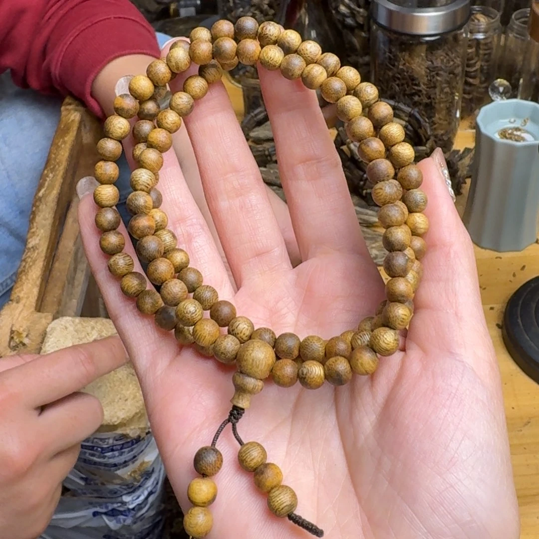 沉香手串白棋圆珠0.6-11克➕多样性发货一条