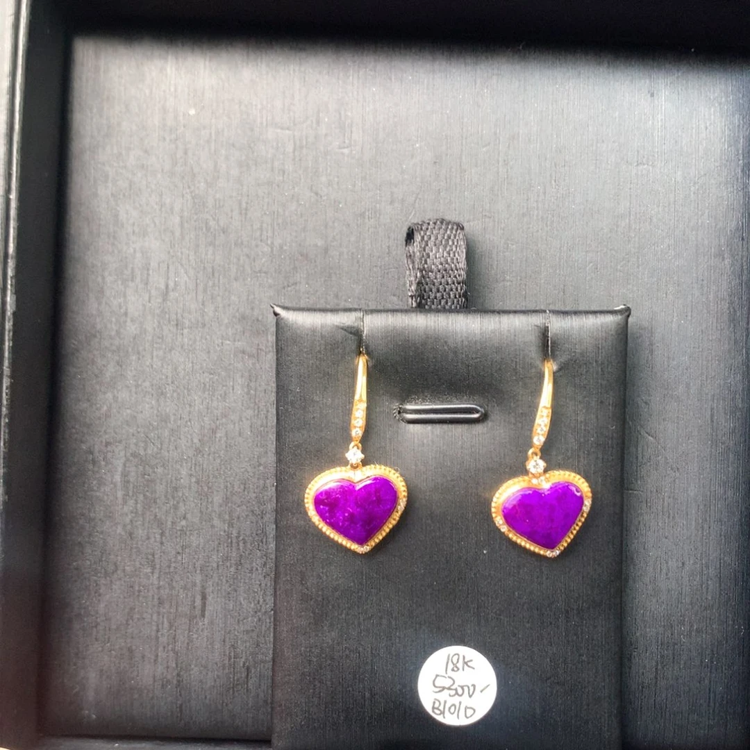 苏纪石（舒俱来）18K金镶嵌耳坠