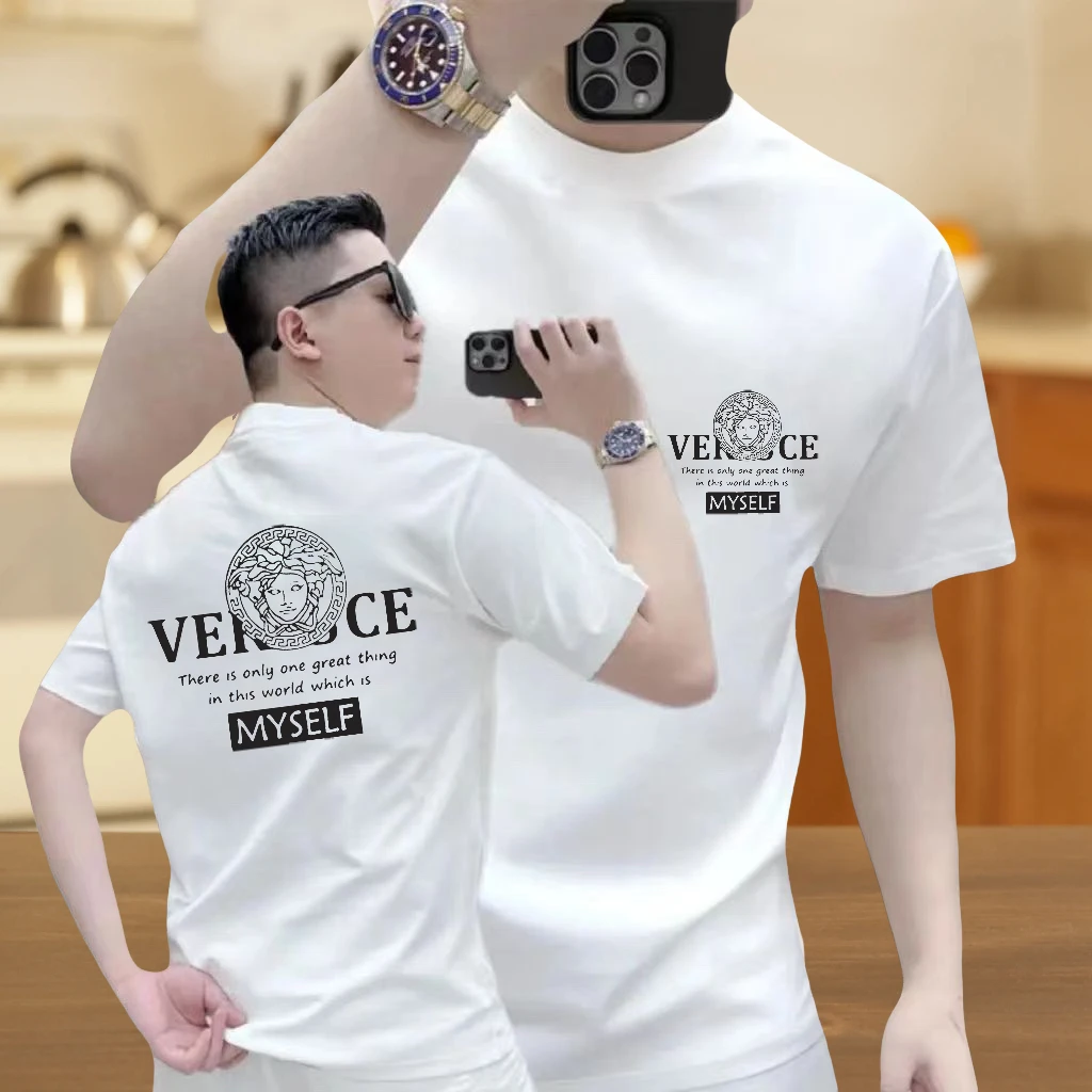 2025新款男士短袖T恤时尚印花潮流潮牌休闲百搭上衣