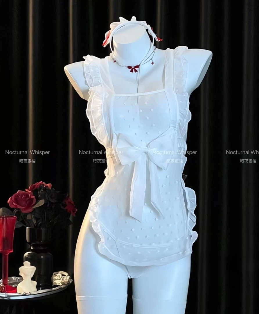 暗夜蜜语【迷欲妹妹】性感纯欲风厨娘女仆花边围裙透视露背清纯睡衣