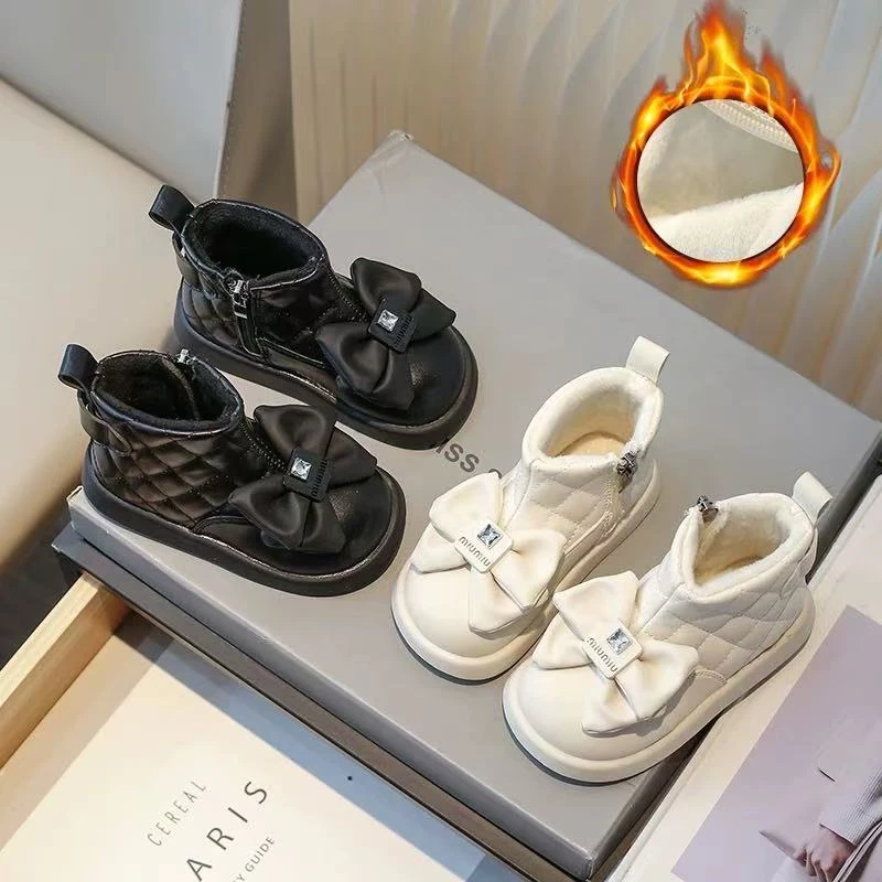 女童皮靴冬季儿童靴子小女孩加绒二棉保暖公主马丁靴5311