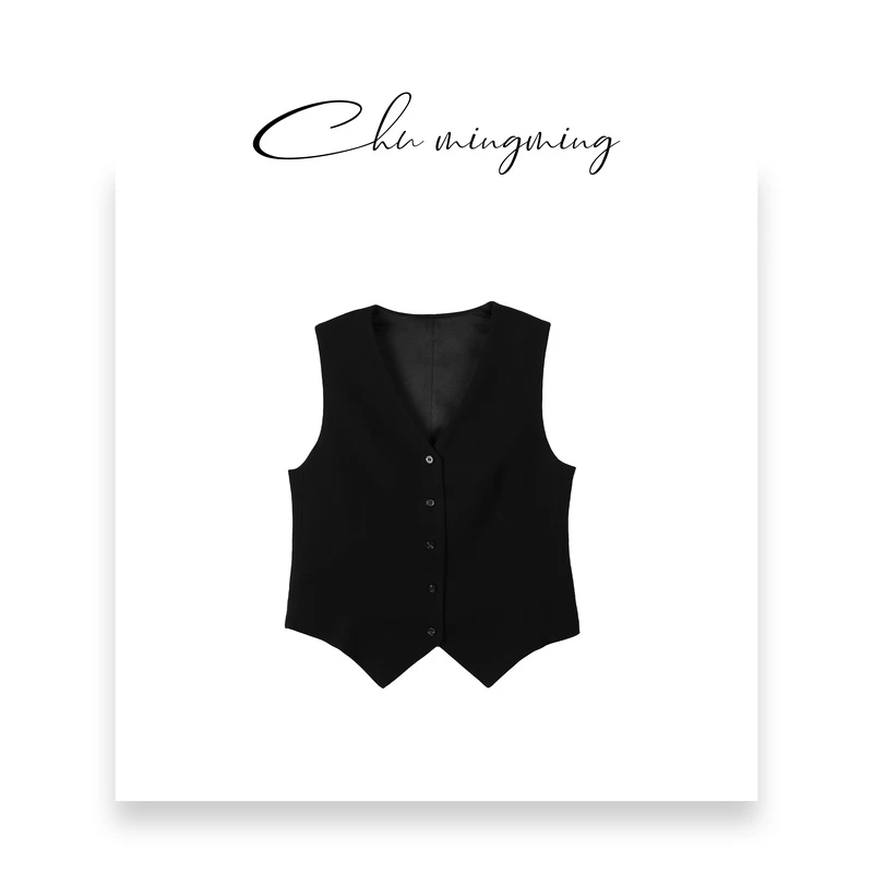 【CHU/2024SSNEW】原创设计时尚无袖西装马甲CHU194女装