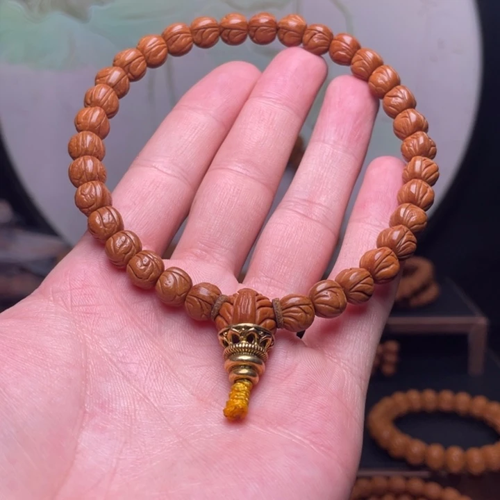 b***t手串桃核9玉龙脊手持