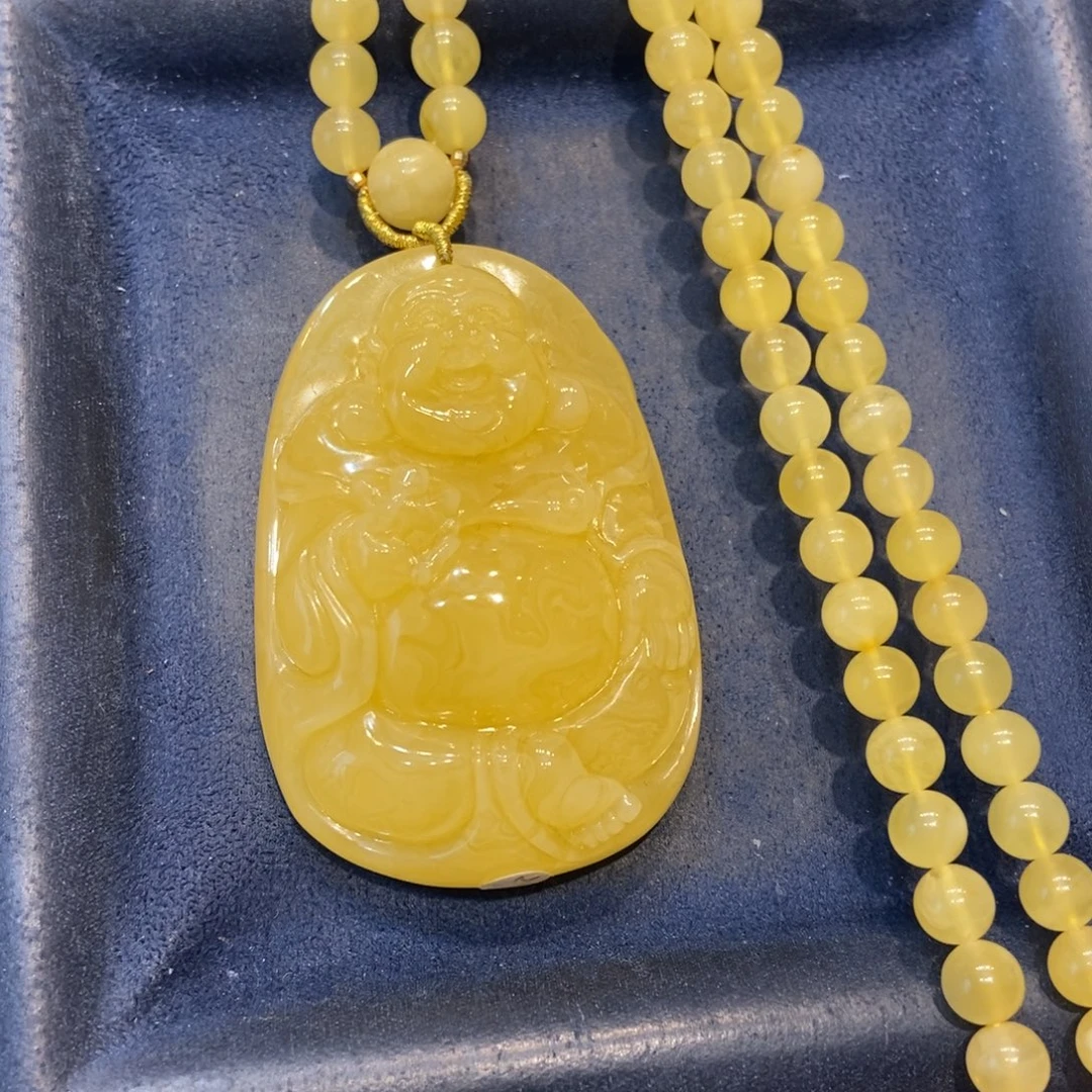 琥珀未镶嵌颈饰蜜蜡