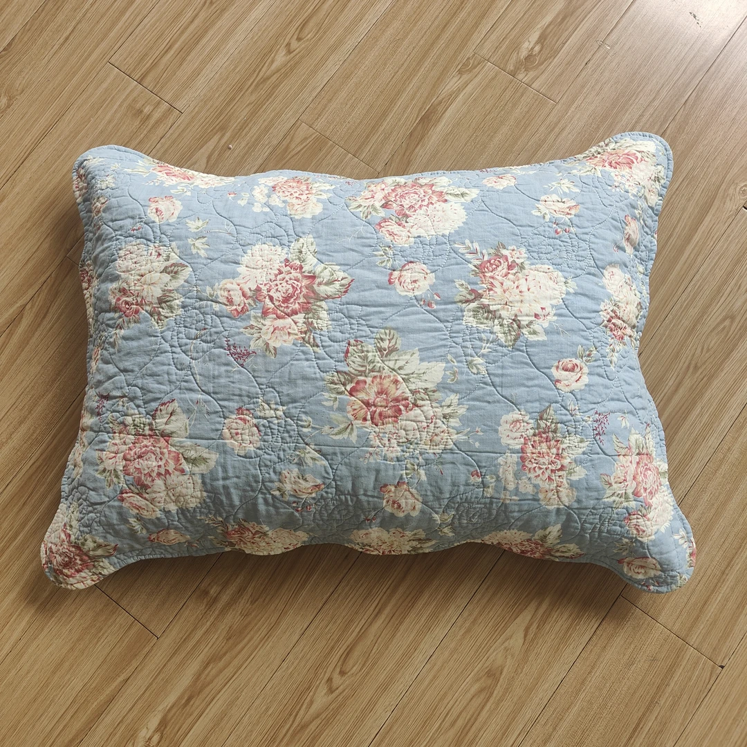 《云云家》高品质蓝色国色天香枕套尺寸约50*70 发一对