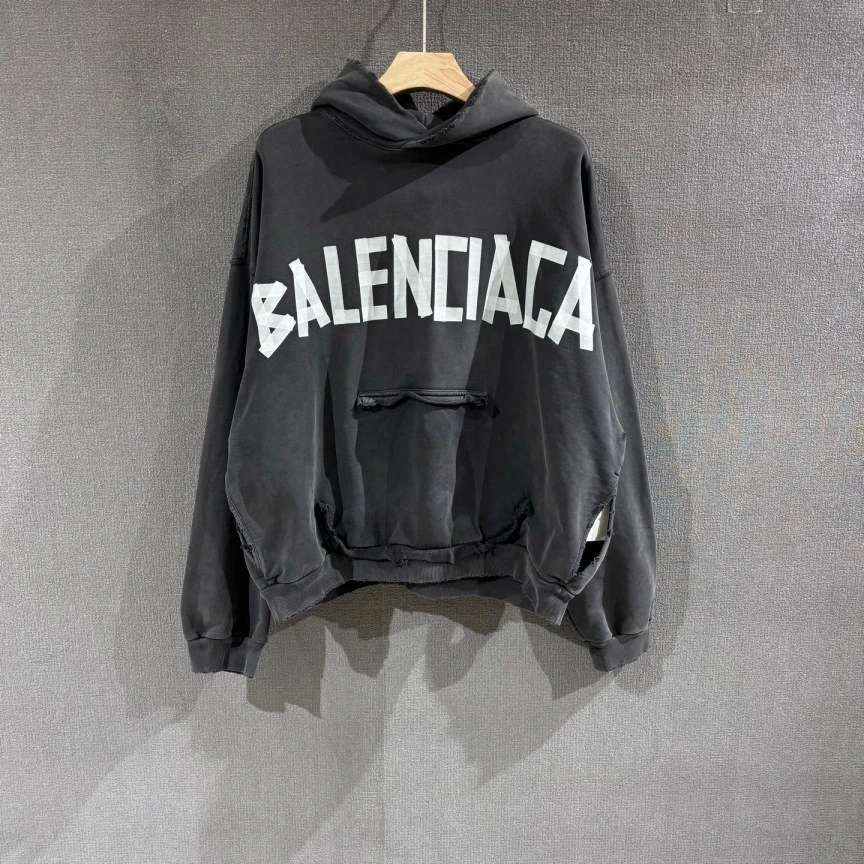 95新 Balenciaga/巴黎世家 （pm）美纹纸胶带帽衫卫衣 m码/8514