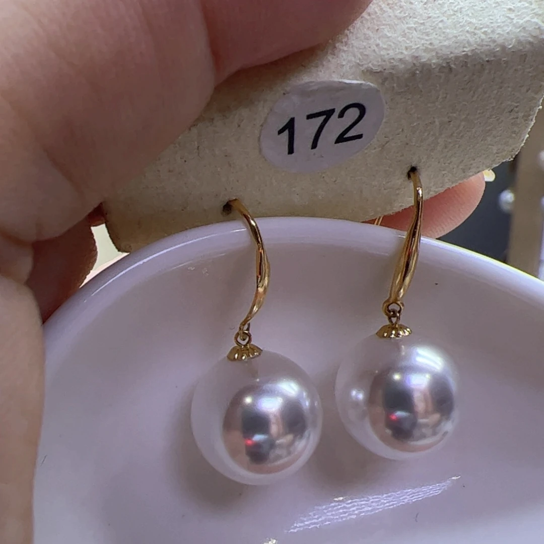 淡水珍珠耳饰18K金镶嵌