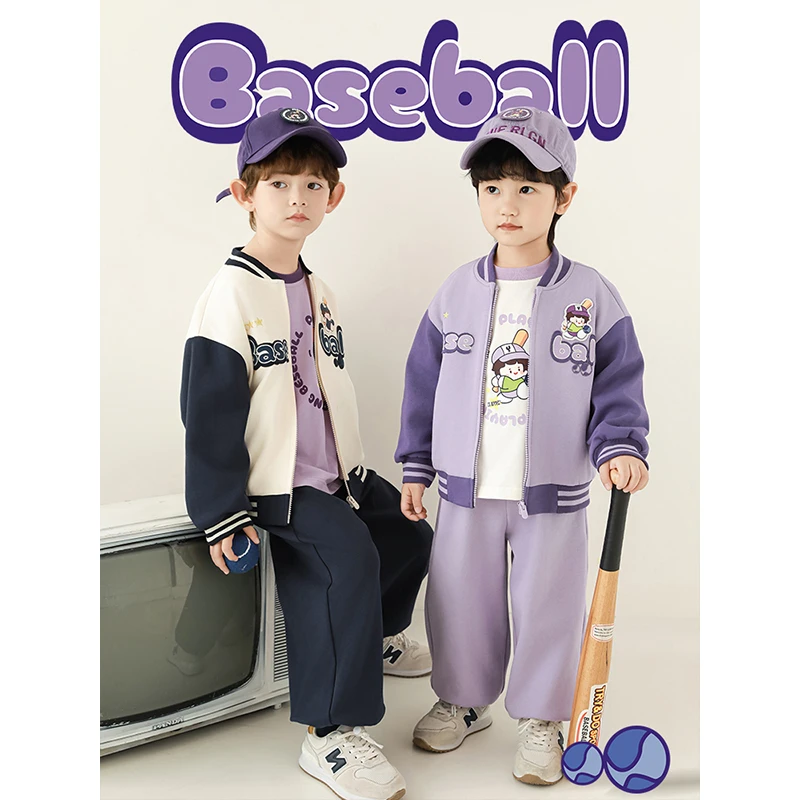 YOEHYAUL/幼悠春二波 原创卡通贴布绣棒球STAR系列棒球服 N5980
