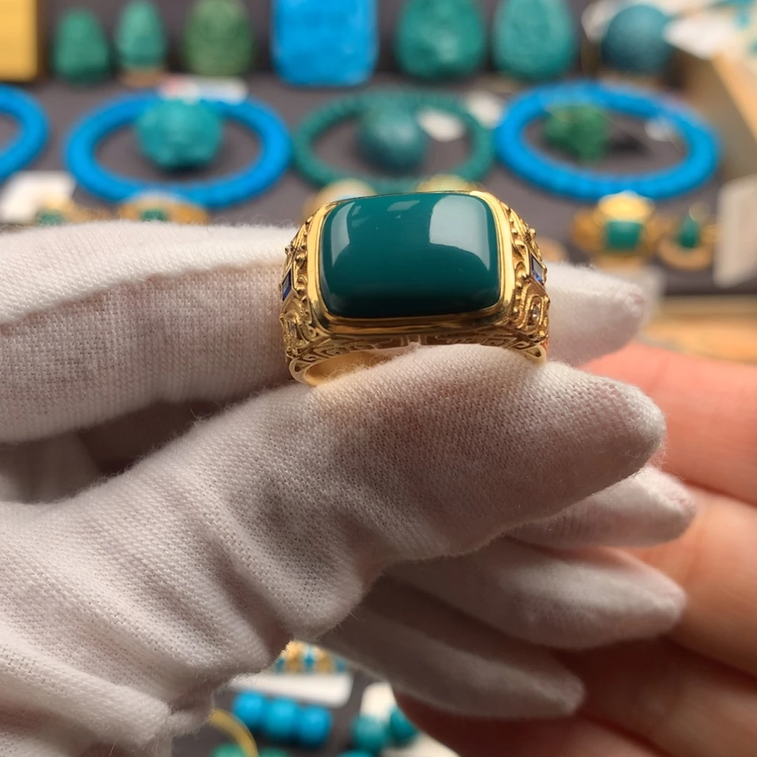 绿松石18K金镶嵌绿松石