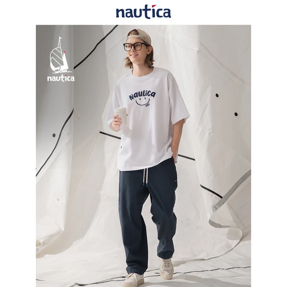 Nautica White Sail日系中性经典笑脸治愈多巴胺短袖T恤TW5101