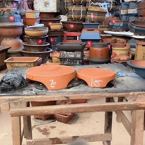 紫砂花盆托盘两只