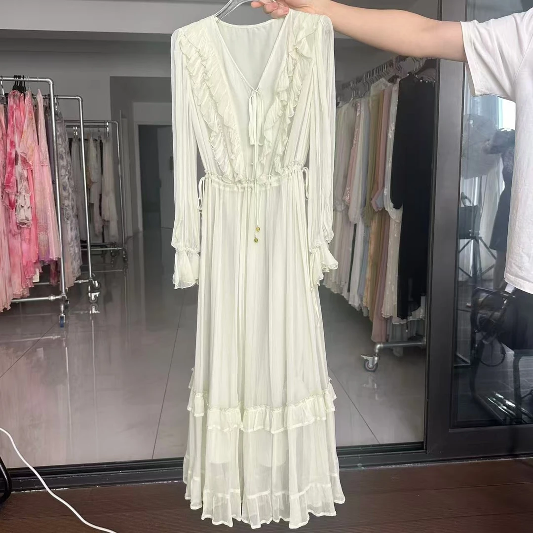 【Qian倩轻奢-抹茶】重磅100桑蚕丝连衣裙93030