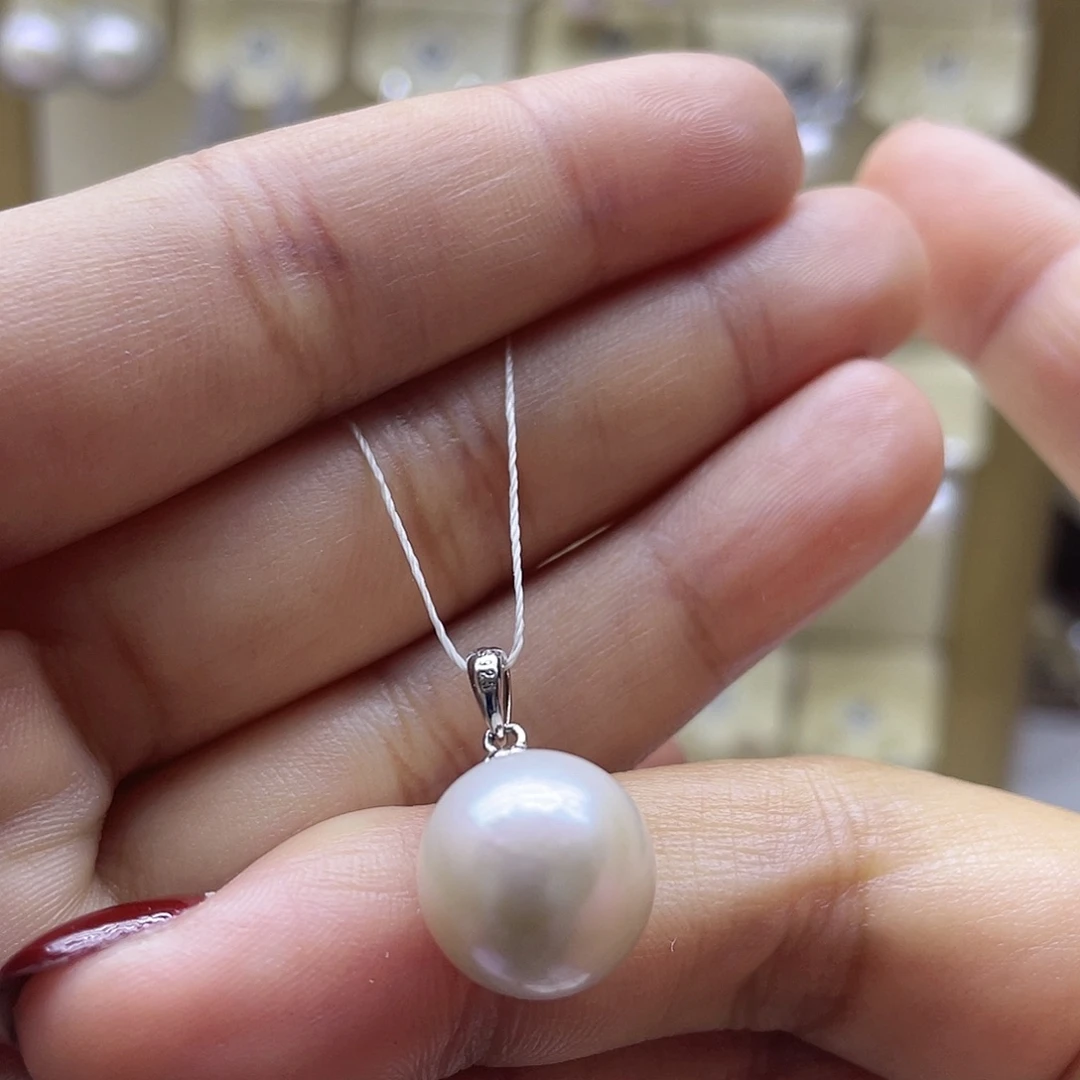 银S925镶嵌颈饰淡水珍珠