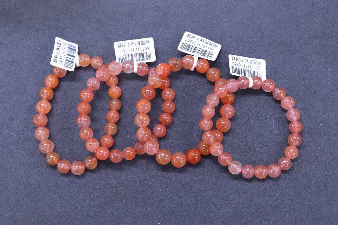 原矿无优化保山南红玛瑙杨柳大黑洞锦红单圈8mm左右多样性发一条