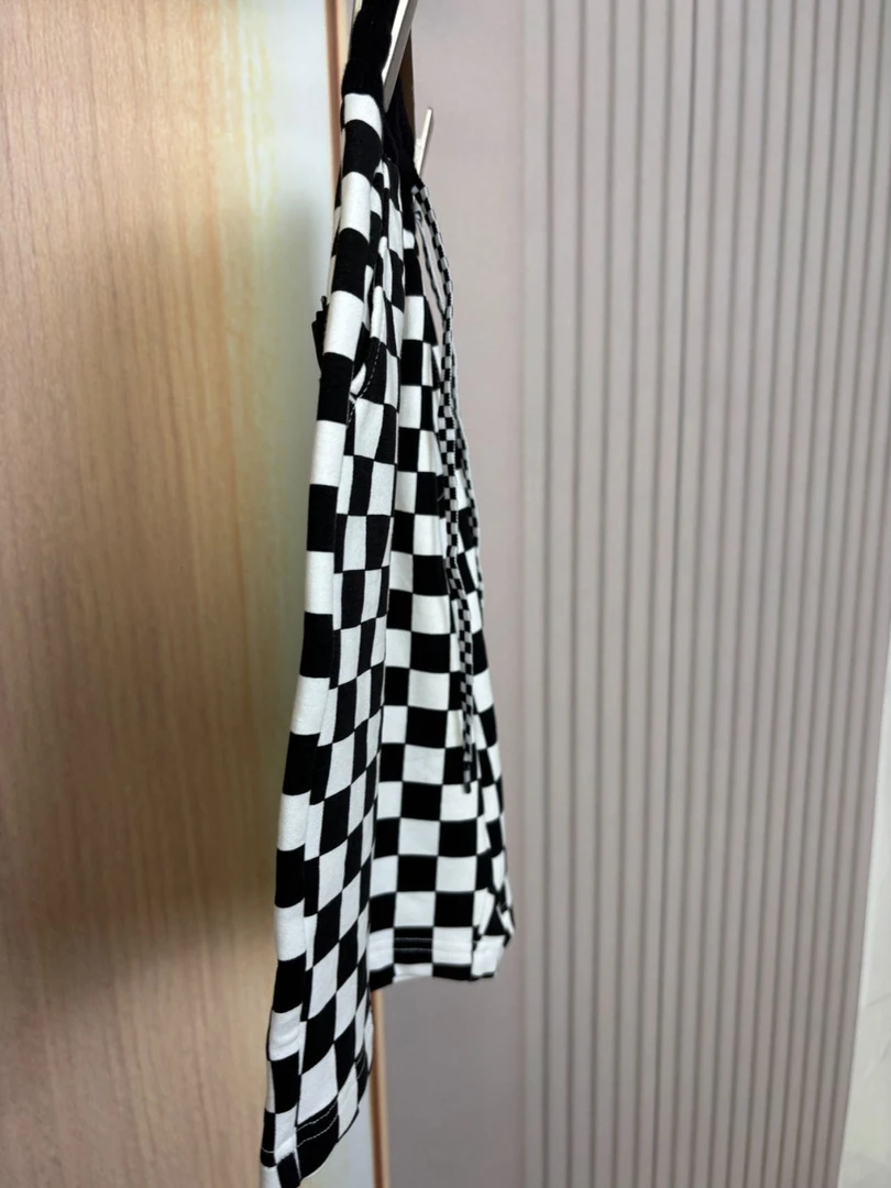 48号D家黑白格时尚短裤品牌童装