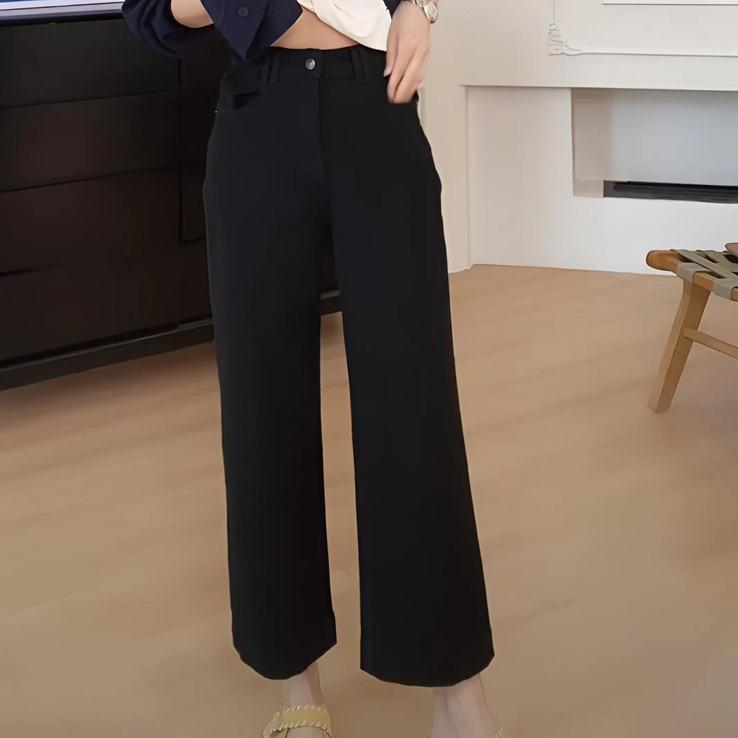 【YHH】春季复古百搭休闲时尚气质简约直筒九分裤-YHK50078