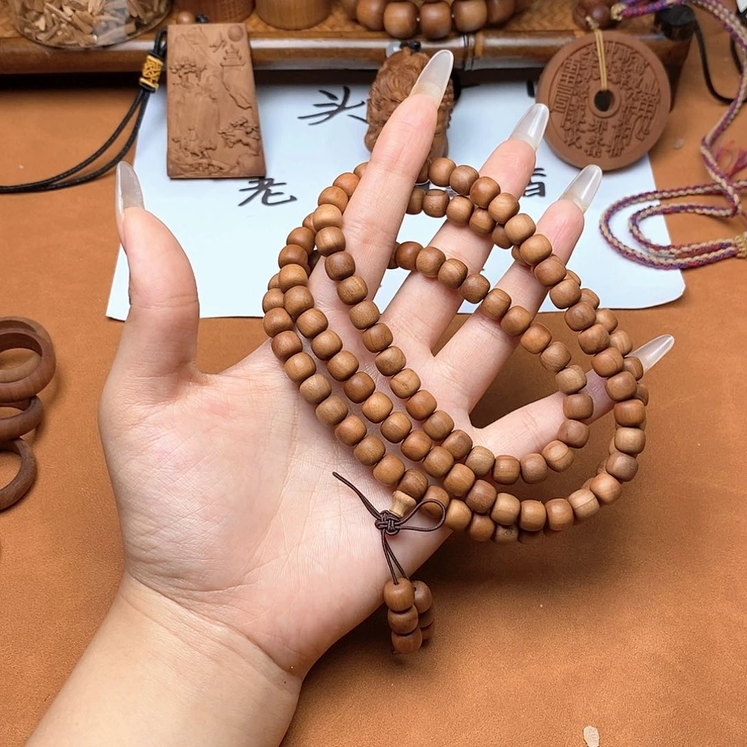 檀香木手串/手链7*8*108黑