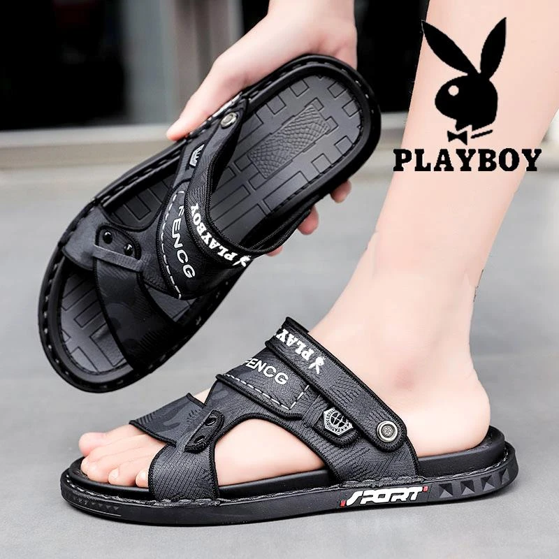 花花公子男士凉拖鞋冬季外穿防滑防臭两用开车拖鞋防臭沙滩凉拖鞋