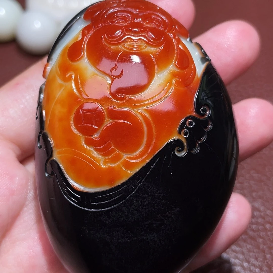 和田玉未镶嵌颈饰心**神