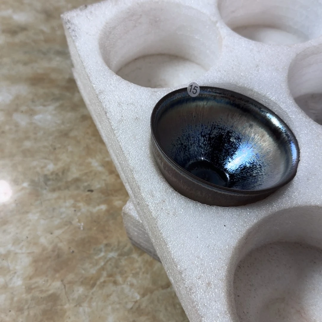 茶盏人***雨精品柴烧放漏放漏15