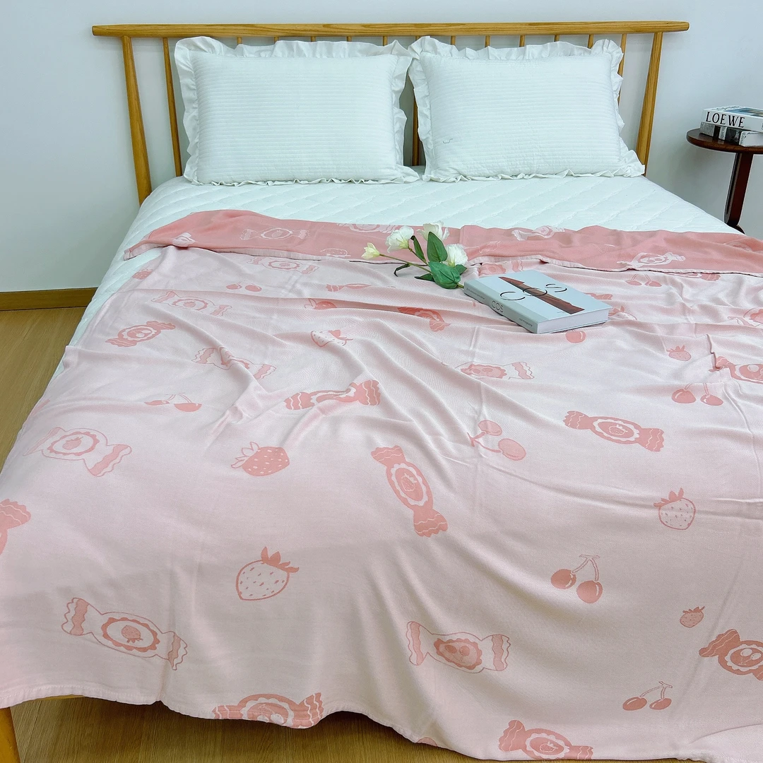 【糖果-竹小被】150×200cm柔软竹纤维单人休闲毯盖毯一条