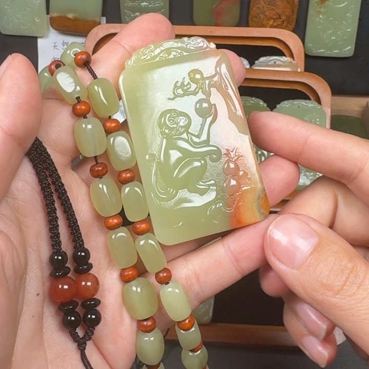 健***4石材一物一拍生肖猴