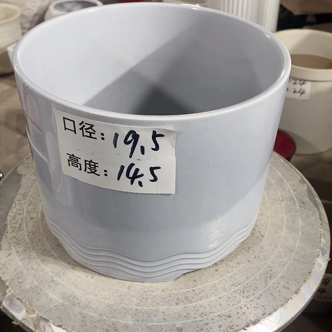 【闪购商品】陶瓷微瑕花盆-034-1个灰