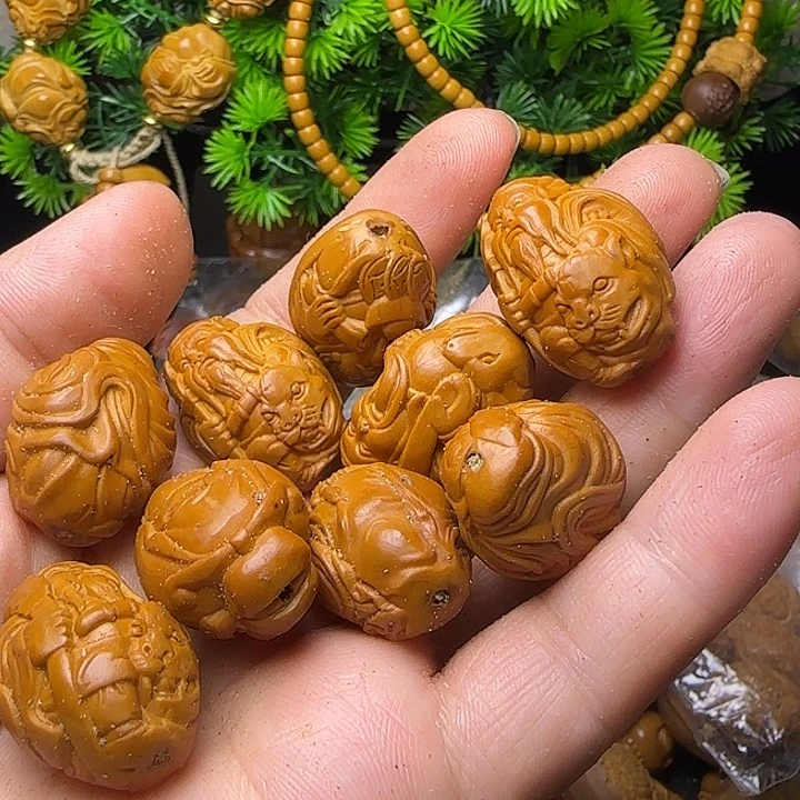 橄榄核雕刻手串单籽