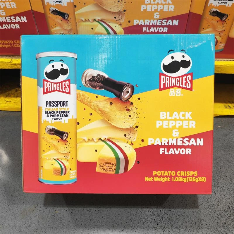 135g/罐山姆代购品客黑胡椒帕尔马干酪风味薯片