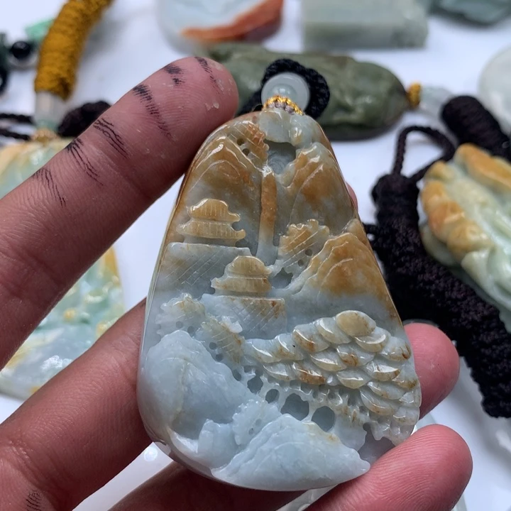 颈饰未镶嵌翡翠保真天然a货翡翠
