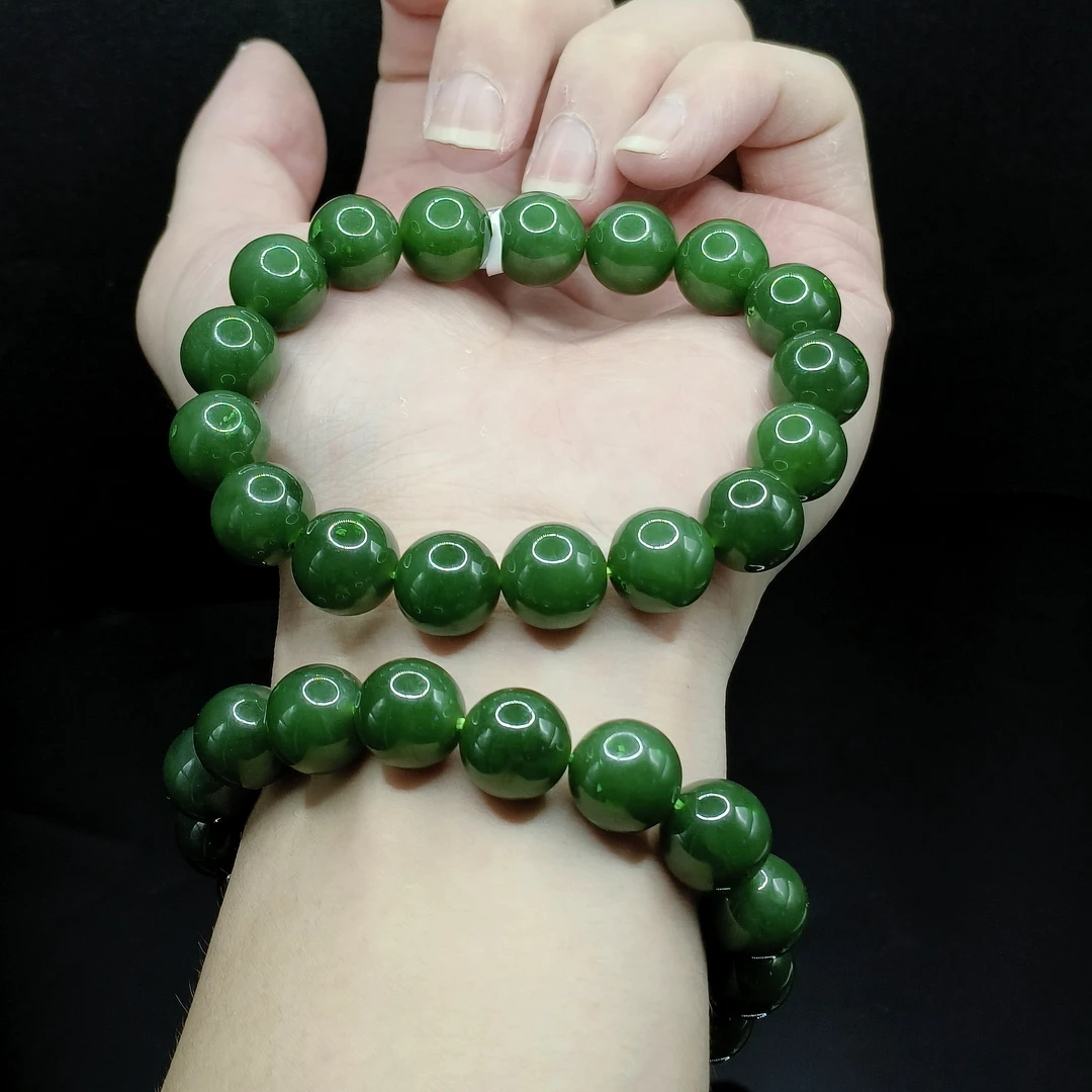 【东北哥精选】和田玉单圈手串D3【多样性发其一】约12mm